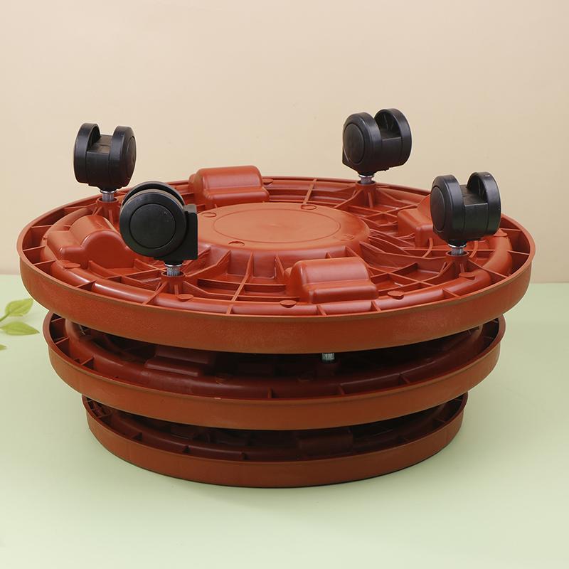 Universal Flower Pot Wheels Round Plastic Tray Heavy Duty Flower Pot Base Rack Movable Rolling Potted Plant Stand With Rollers