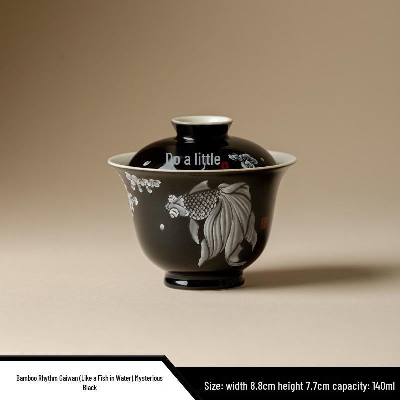 Керамический набор для чая Гайвань с глазурью цвета глины Дехуа, Белая рыба - Тонкий фарфор, Чаша для заваривания чая в стиле Кунг-фу