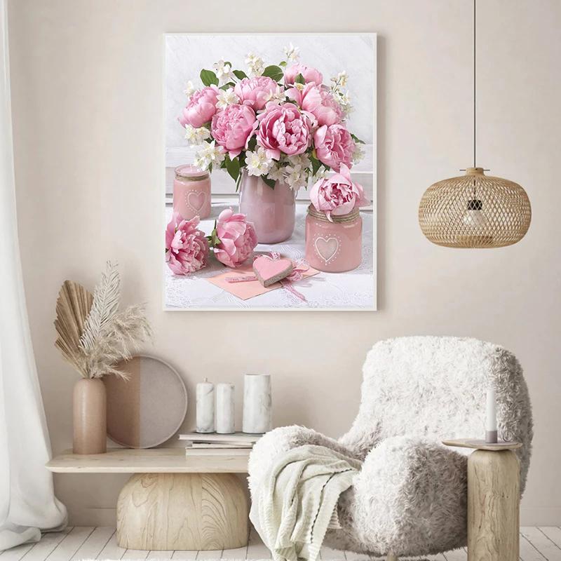 RUOPOTY Рамка «сделай сам», картина по номерам, башня, настенное искусство на холсте, акрил, уникальный подарок, картина по номерам, цветок для гостиной