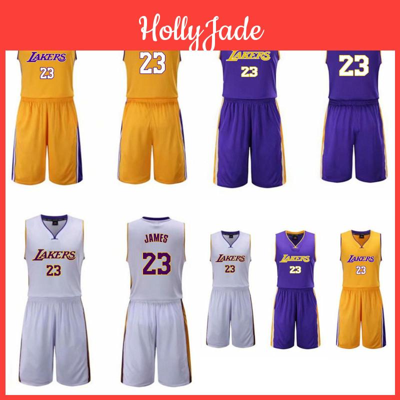 Баскетбольный комплект формы Los Angeles Lakers Леброн Джеймс из полиэстера для мужчин и любителей спорта