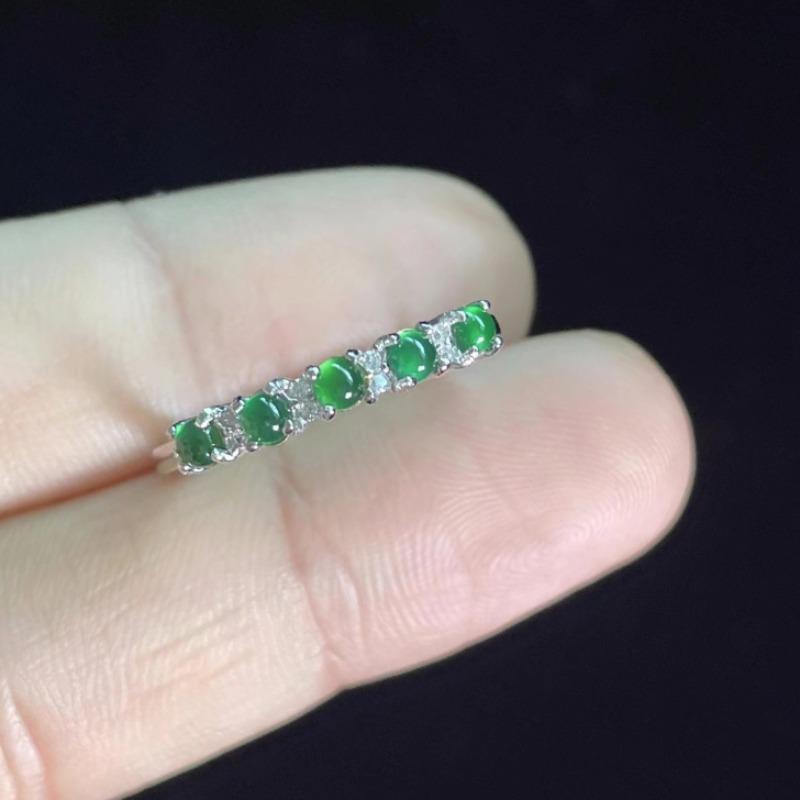 Кольца из натурального нефрита и халцедона зеленого цвета для женщин, свежее круглое однорядное кольцо, изысканное модное вечернее ювелирное украшение