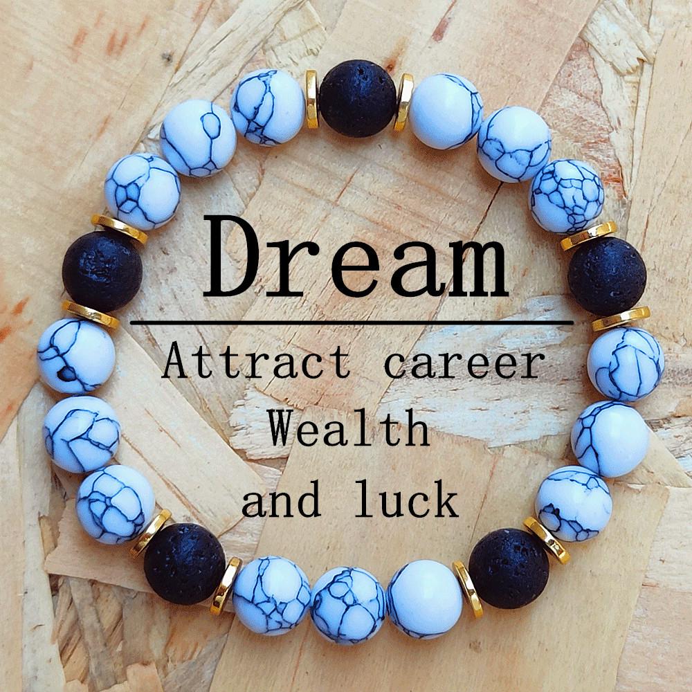 Набор браслетов из 9 штук из натурального камня: Дизайн из бусин Тигровый глаз и Аметист