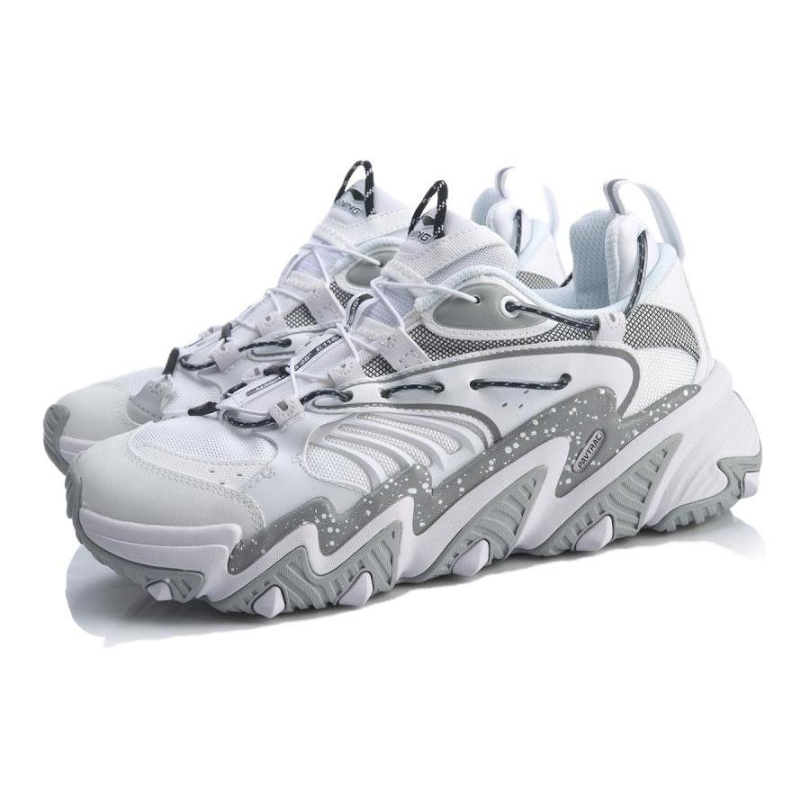 Li-Ning Li Ning X Claw Скользкие Легкие Нескользящие Легкие Низкие Спортивные Повседневные Кроссовки Мужские Белый Серебристый AGLQ013-8