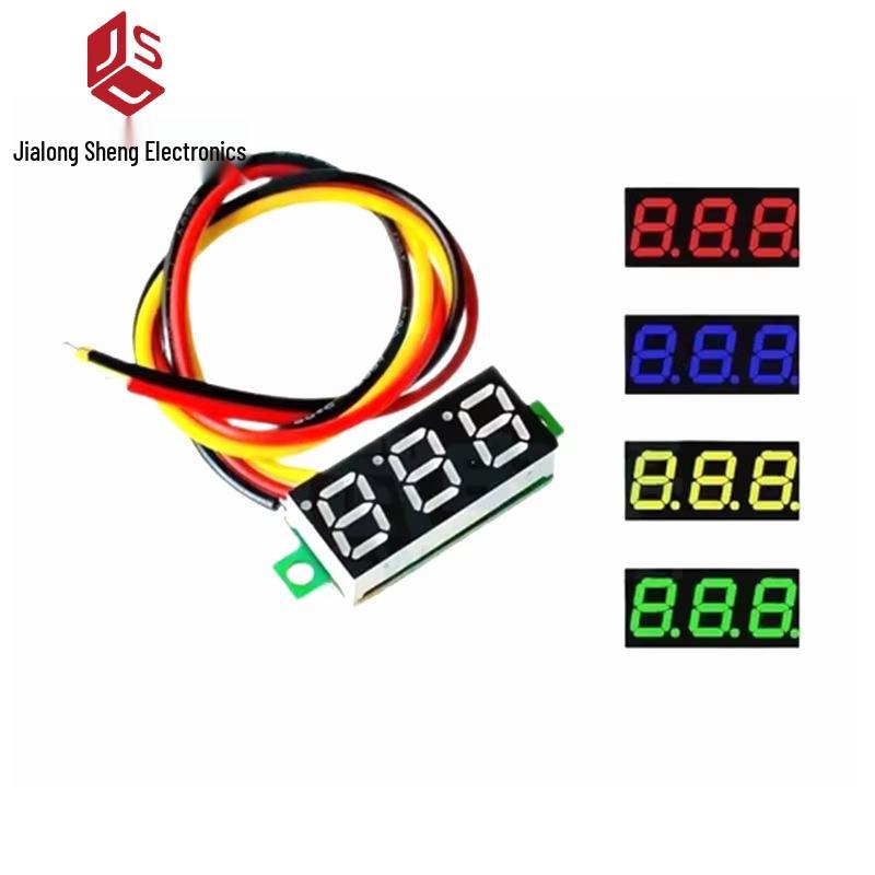 0.28" Ultra-Small Digital DC Voltmeter, Adjustable Three-Wire DC 0-100V Battery Voltage Display