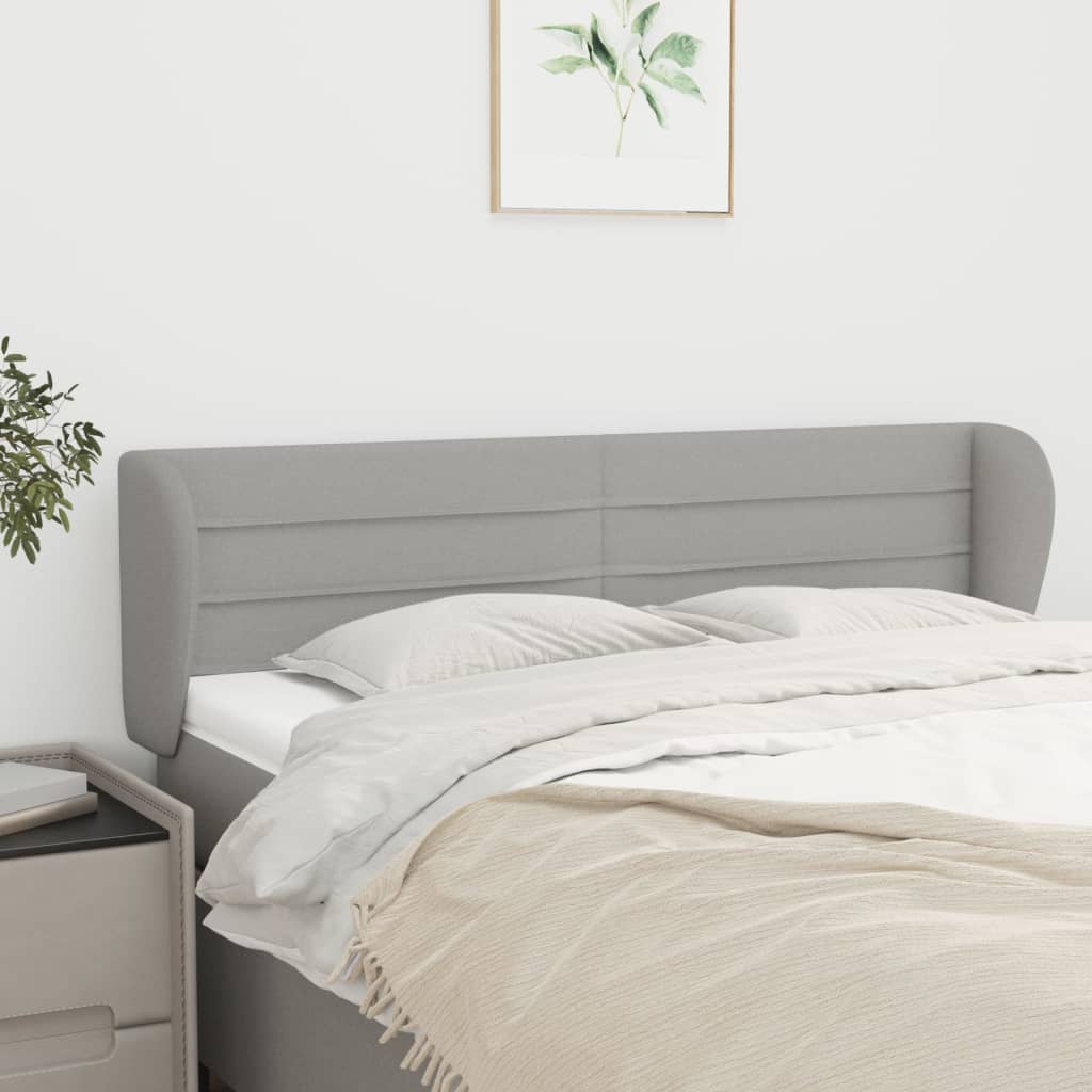 Headboard with Ears Light Grey 147x23x78 88 cm Fabric