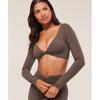 Gymshark Twist Front Long Sleeve Crop Top Walnut Brown B5b4s Nccz