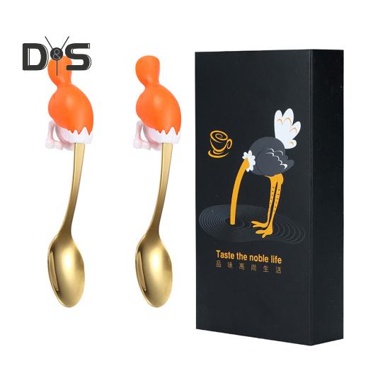 2 шт. ложки для смешивания с яркой отделкой, удобная ручка, прочные ложки для перемешивания кофе, чая из нержавеющей стали