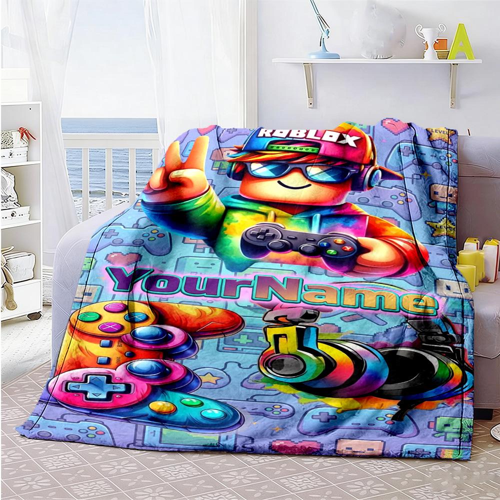 Roblox 414 Personalized Name Blanket Cozy Customizable Blanket Warmthful Decor for Livingroom Living Room Home Decor Sofa Four Seasons Multipurpose