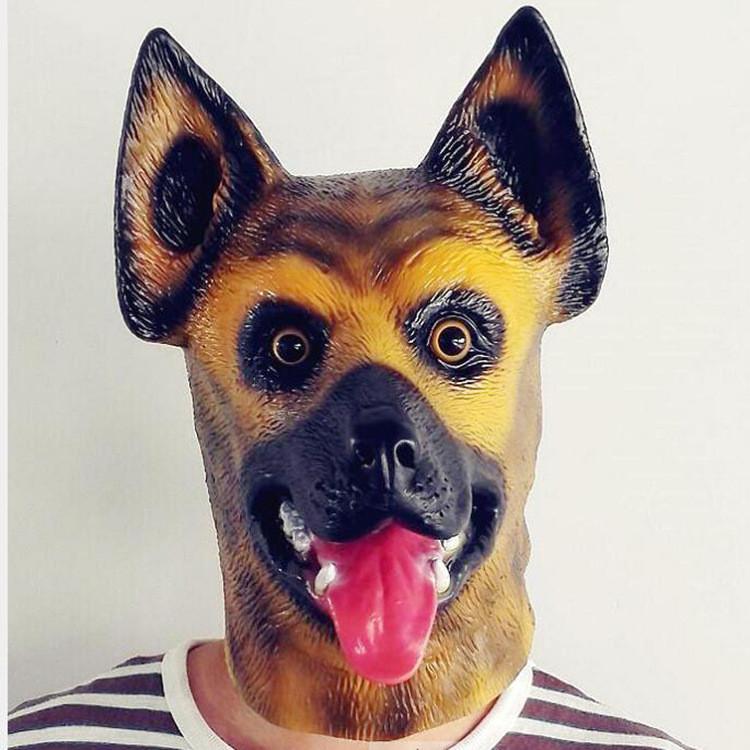 Латексная маска пуделя, волка, хаски, мультяшного животного для Рождества и Хэллоуина