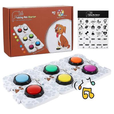 Dog Recordable Training Buttons, Set of 6 Colors, Dog Communication Train Buzzer 25-26