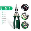 Пассатижи 8 в 1 для зачистки проводов, 2025 Пассатижи электрика 8 в 1 с тестером напряжения, Инструмент для зачистки проводов для резки и вытягивания проводов Ca