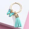 Cute Enamel Butterfly Keychain Simple Metal Animals Key Ring INS Earphone Case Bag Pendant Accessories For Women Men Couple Gift
