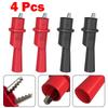 4pcs Multimeter Push On For Alligator Clip Insulated Crocodile Clamp for Electrical