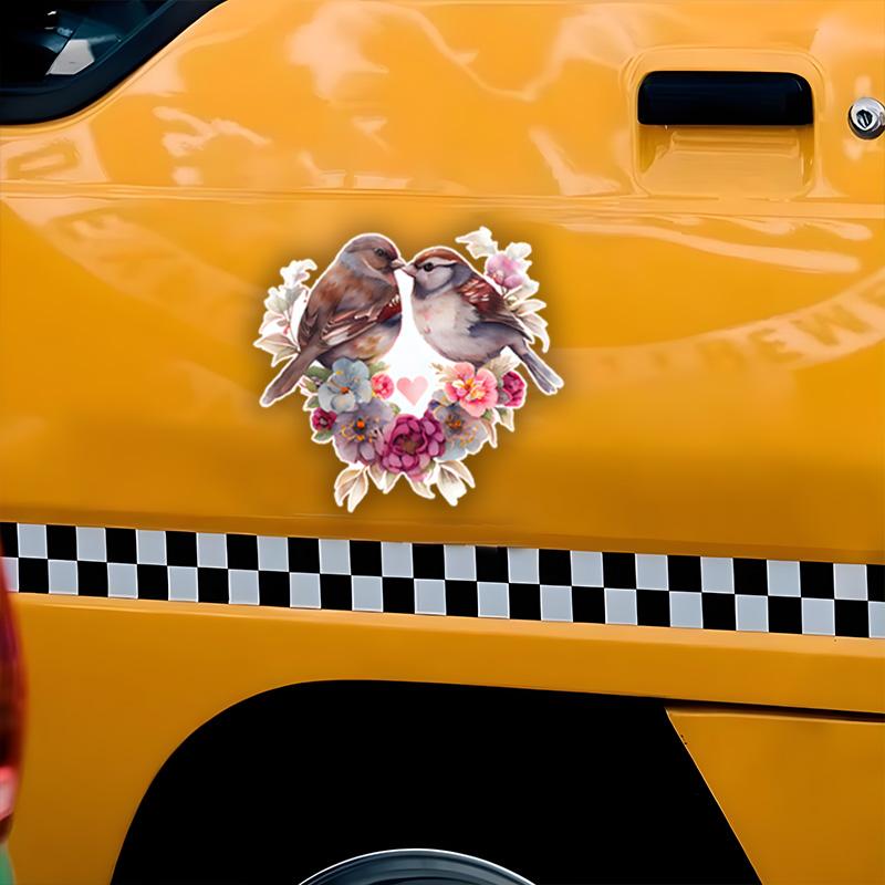 Пара наклеек на автомобиль с птицами, забавные водонепроницаемые виниловые наклейки для мотоциклов, декоративные аксессуары, используемые для автомобилей, мотоциклов, ноутбуков, фургонов,