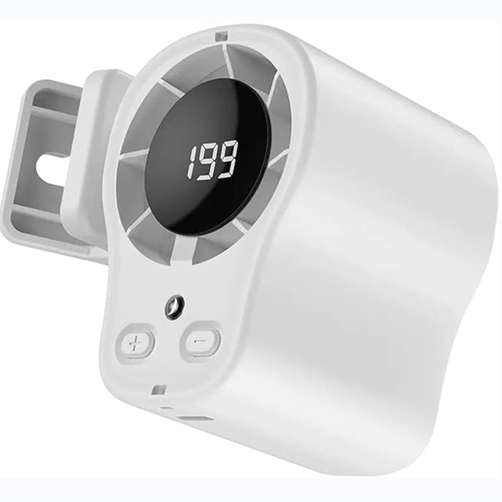 Waist Mounted Cooling Car Fan with LED Display USB Rechargeable Umbrella Clip Neck Hanging Portable Mini Fan Outdoor Work Fan