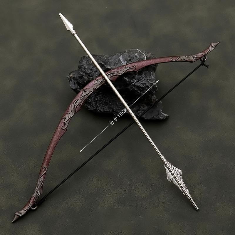 [Некогамияма] Suikoden Герой-полководец Оружие Копьё Ханаэй 22 см длиной и Лук и стрелы 18 см длиной / Миниатюрная фигурка Коллекционный декор