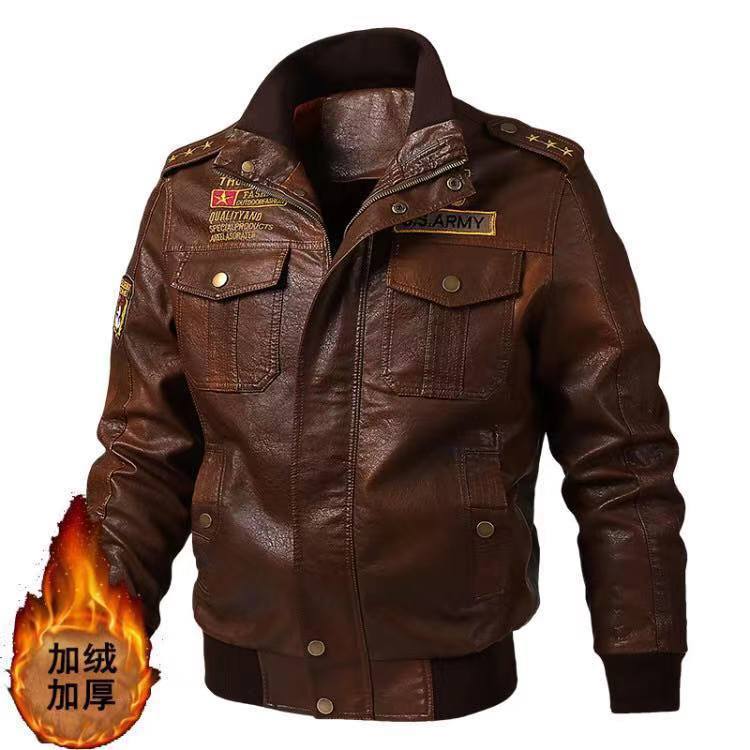 Leather Men Spring and Autumn New Pu Leather Jacket Male Motorcycle Jacket