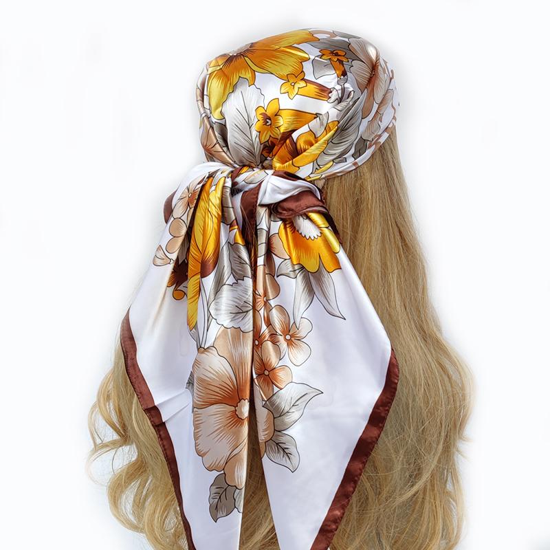 Square Scarf Fashion Silk Satin Print Small Head Neck Scarf Women Headscarf Kerchief Female Bandana Shawl Accessories