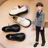 [Доставка за 48 часов] Детские кожаные туфли для мальчиков, весна и осень, черные одинарные туфли, британский стиль, кожа, мягкая подошва