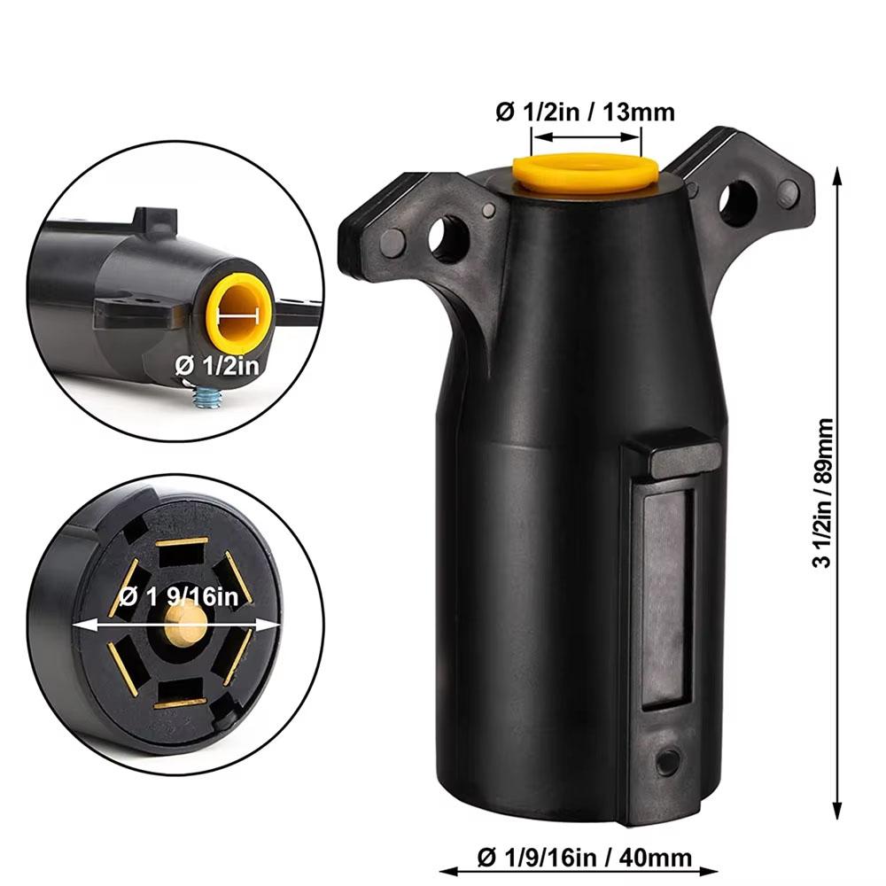 Американский стиль 7-контактный 7-контактный разъем-адаптер с круглым гнездом и лезвиями для буксировки прицепа 12 В 7-контактный адаптер для прицепа, дома на колесах, яхты
