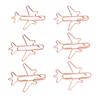 80pcs Airplane Shaped Paper Clips Rose Gold Prevent Rust Plane Shaped Bookmark Clips Office