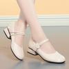 Мода 2024 года, новые весенне-осенние повседневные удобные туфли-лодочки с круглым носком и квадратным каблуком, однотонные элегантные женские туфли с неглубоким носком, милые