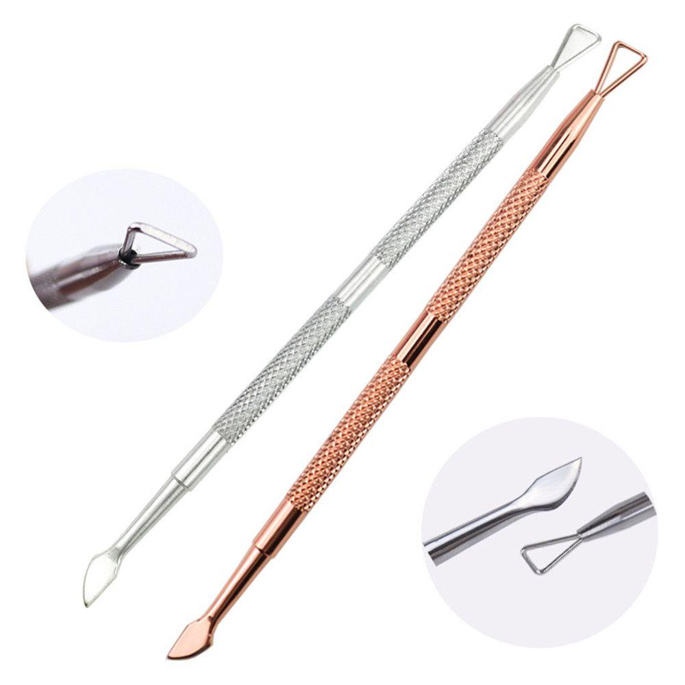 Manicure Tool Stainless Steel Triangle Rod Nail Polish Remover UV Gel Clean Stick Cuticle Pusher