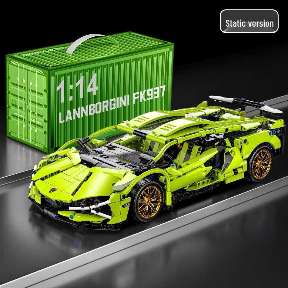1:14 Строительных блоков Спортивный автомобиль Зеленый Бык: Радиоуправляемая игрушечная супермашина для мальчиков