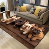 French Bulldog Patterned Office Chair Mat for Hard Floor,Large Heavy Duty Polyester Area Rug,Non-Slip Protective Desk Chair Carpet,Festive D