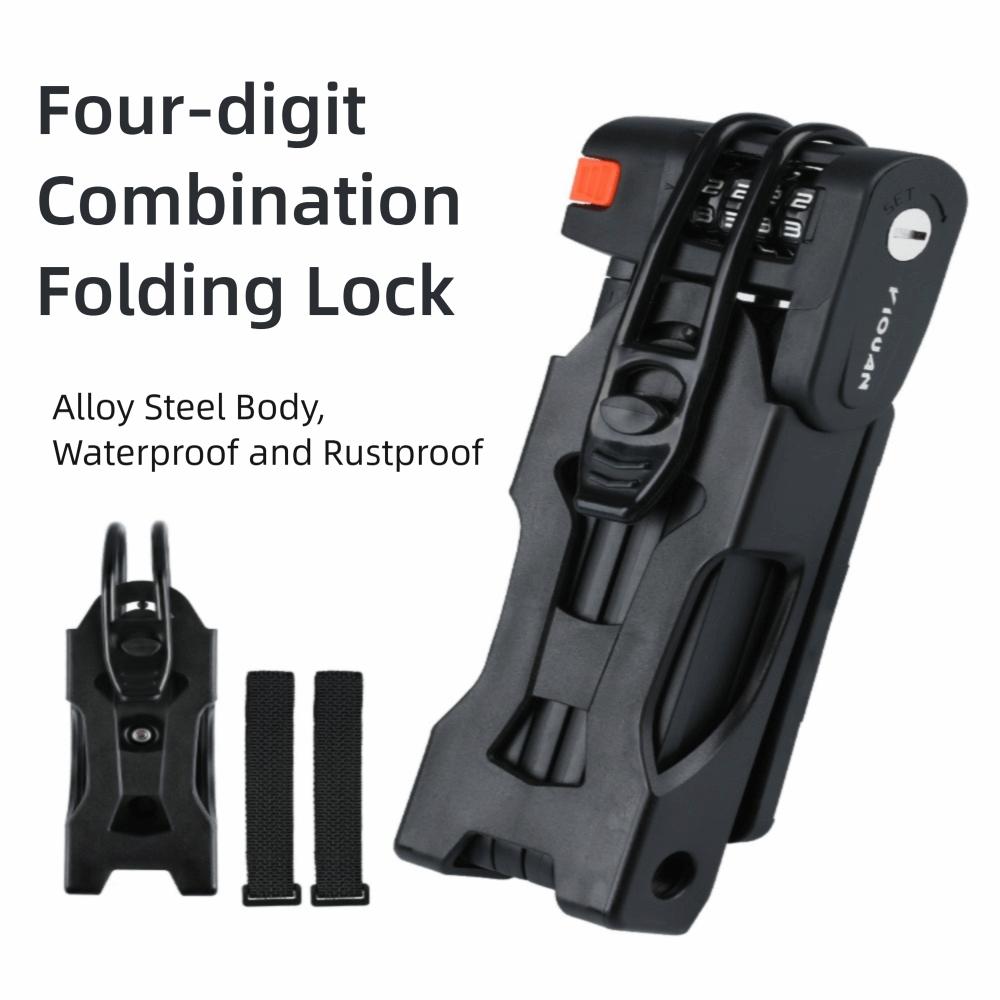 Portable Cycling Folding Lock Alloy Steel Bike Combination Lock Bicycle Accessories