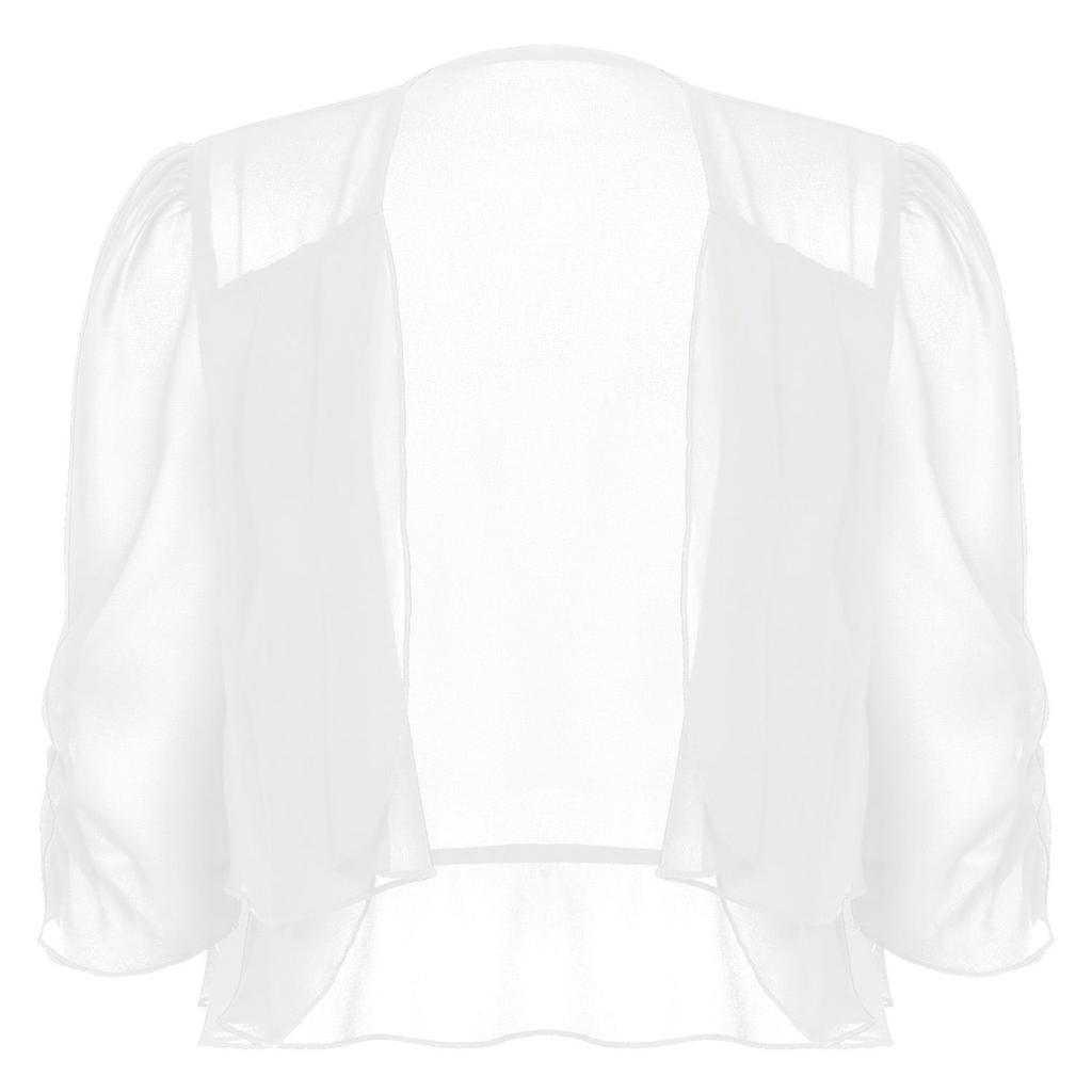 Женское шифоновое болеро-кардиган с открытой передней частью и половиной рукавов, аксессуар для платья