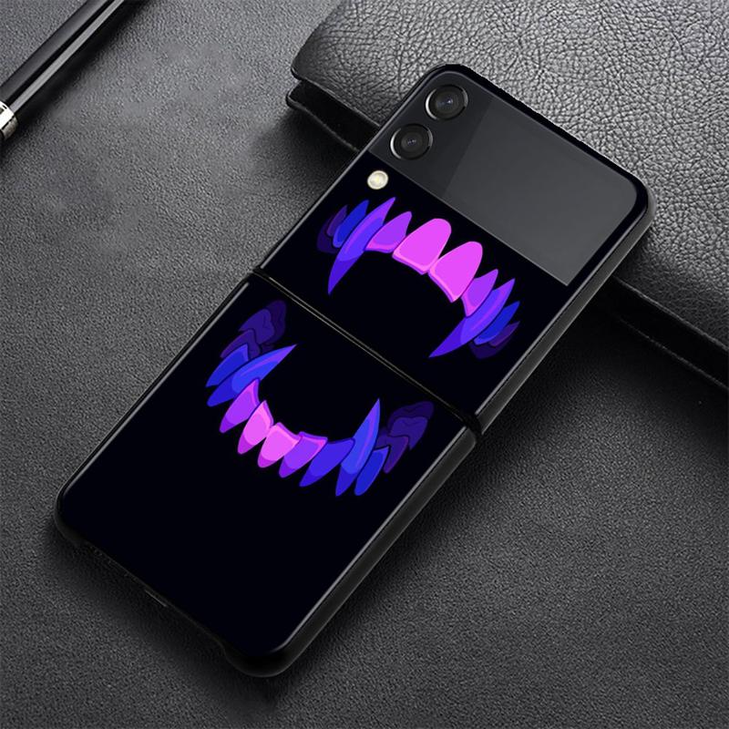 Terror Demon Smile Teeth Phone Case For Samsung Galaxy Z Flip 4 Z Flip3 5g Shell For Galaxy Z Flip Hard Cover Couqe
