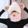 Women's Autumn & Winter Plush Thickened Integrated Hat & Scarf for Cycling - Windproof, Coldproof, Electric Car Pullover Hat.