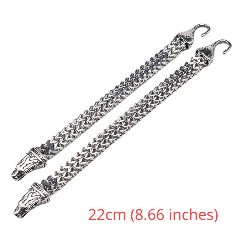 Скандинавский новый мужской браслет с головой волка викингов из нержавеющей стали, индивидуальный двухрядный браслет в стиле хип-хоп