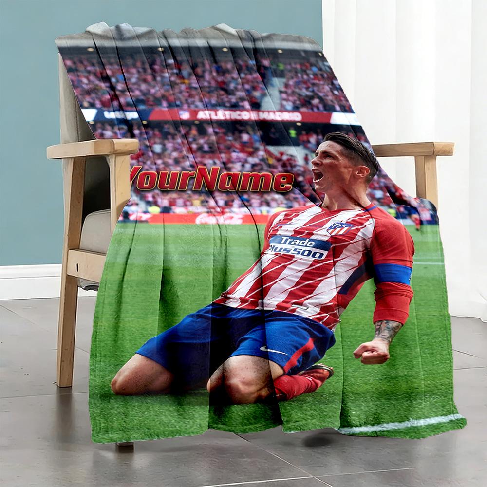 Atletico Madrid Customize Text Blanket Lightweight Customizable Blanket Warmthful Decor Perfect for Nap Home Decor Bed Seaside for All Occasions