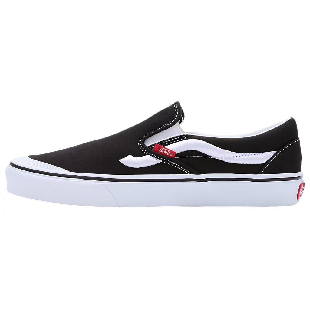 Vans Classic Slip-On 138 Sidestripe Black Unisex Sneakers True-White VN000BW36BT