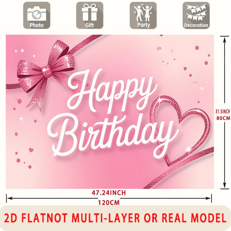 Valentine Birthday Backdrop 1pc - Polyester Background