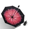 1pcs Upside Down Inverted Floral Umbrella Double Layer Windproof Reverse-Design