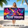 Fantasy Magic Theme Soft Beach Towel Personalized Custom Name Text Towel Portable for Beach Pool Travel
