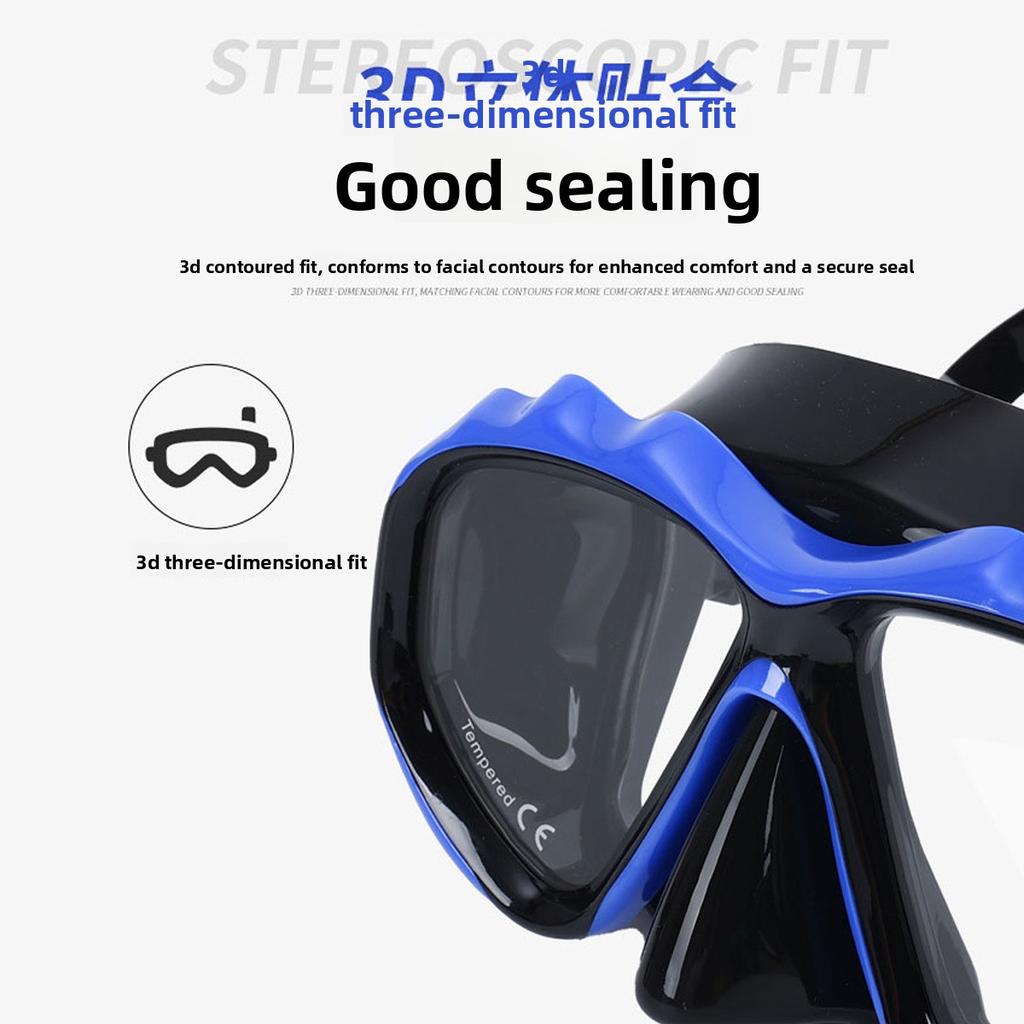 Myopia Hyperopia Swimming Diving Snorkeling Goggles Adult Tempered Glass Liquid Silicone PC Face Mask