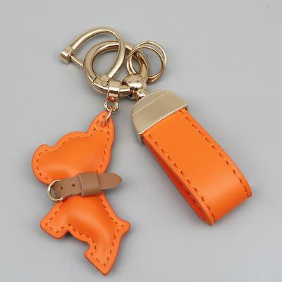 1 шт. Кожаный брелок для ключей с щенком французского бульдога для автомобиля, креативный кулон-украшение для подарочного пакета, милый брелок для автомобильных ключей