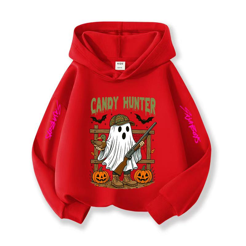 Popular Kpop Korean Christmas Themed Casual Children's Halloween Hoodie, Witch Hunting Fan Series Essential Girl's Top