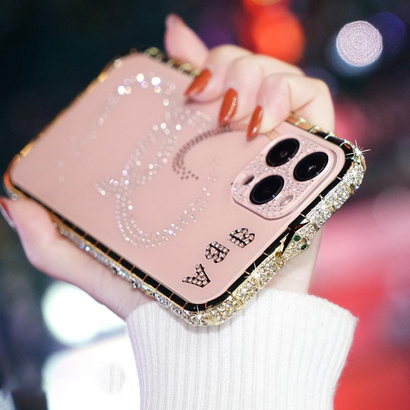 Rhinestone Metal Bumper Case Glitter Diamond Phone Cover For iPhone 13 Pro Max 13 Mini Case 12 11 Pro Max Funda New