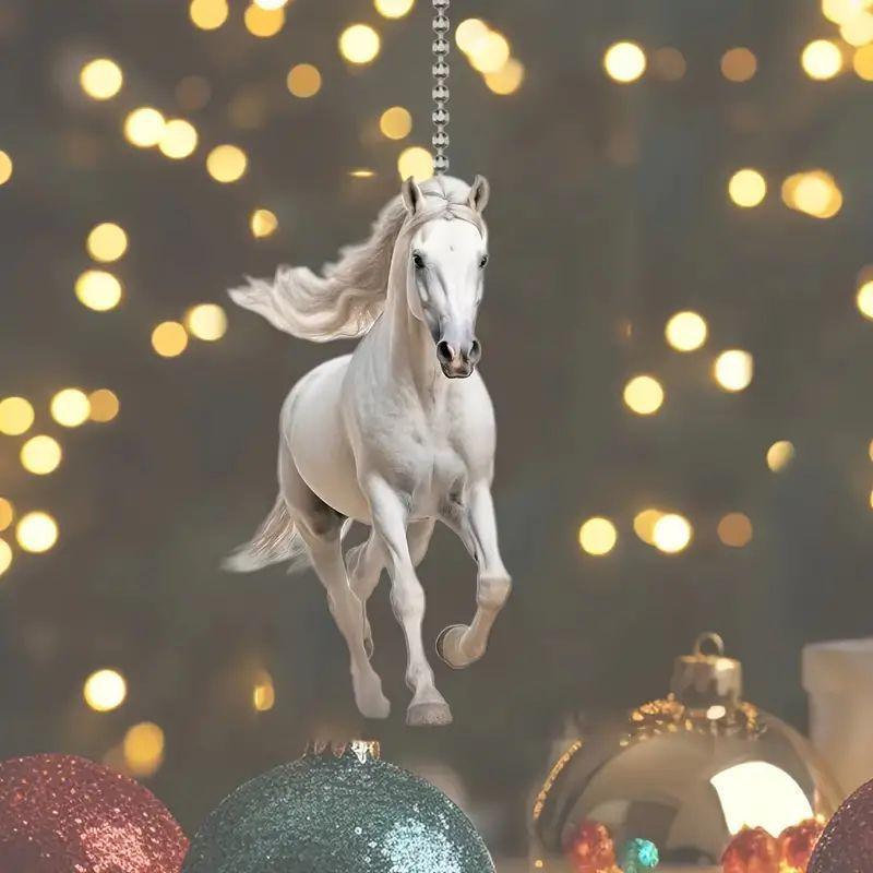 2025 новый акриловый плоский 2D белый конь подвеска для автомобиля подвеска для рюкзака брелок подвеска