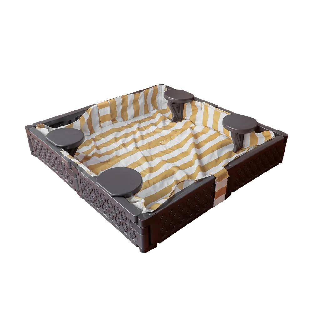 square plastic sandbox