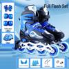 Adjustable Flashing Inline & Ice Skates Set for Kids - Boys & Girls Roller Skates