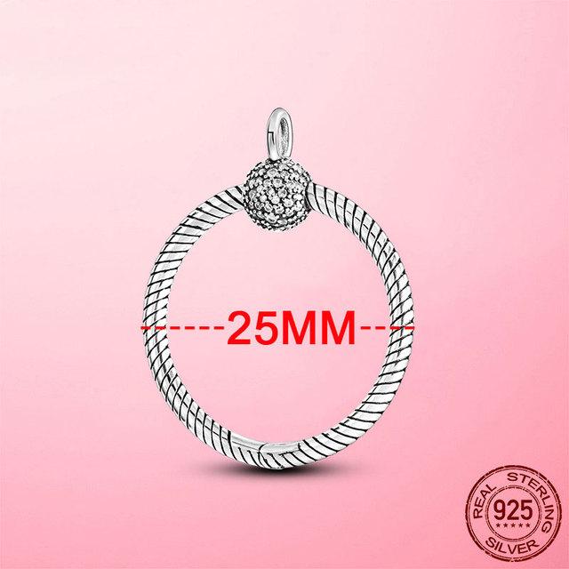925 Sterling Silver O Pendant Love Heart Snake CZ Clip Charm Beads Fit Original Women Bracelet Bangle Silver 925 Jewelry