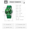 Men's Sports Wristwatch, Stylish Brand, Nylon Strap, Waterproof, Large, Analog, Fluorescent, Luxury, Green, Gift for Men, Casual, Business