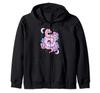 Kawaii Pastel Goth Cute Creepy Skull Snake Rose Zip Hoodie