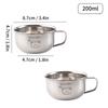 WORTHBUY 70/200 мл Детская миска 304 Нержавеющая сталь Миска для риса Прочный Стакан для воды С ручкой Кухня Ребенок Милые узоры Чашка для молока